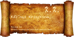 Kányi Krisztina névjegykártya