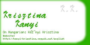 krisztina kanyi business card